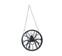 ibasenice Stained Glass Spider Hanging Ornament for Halloween Decoration 15cm Acrylic Window Pendant Unique Wall Decor for Home and Party