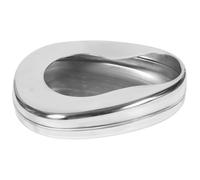 ibasenice Stainless Steel Bedpan Horizontal Bedpans Portable Lightweight for Bedridden Elderly Patients Nursing Use in Healthcare and Home Care