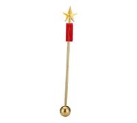 ibasenice Stainless Steel Conducting Baton 90cm Gold with Bell for Senior Marching Band Percussion Music Concerts and Military Drum Performance