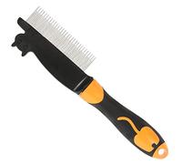 ibasenice Stainless Steel Dog Grooming Comb Wear-Resistant PET Brush for Detangling and De-Shedding Compact Multi-Function Tool for Daily Use on Dogs and Cats