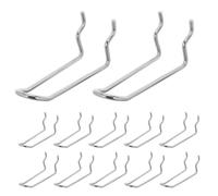 ibasenice Stainless Steel Double Arm Pegboard Hooks Heavy-Duty Tool Organizer Hooks 20pcs with Smooth Finish, Fits 25mm Hole Spacing, Prevents Slippage for Garage and Warehouse Shelving