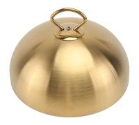 ibasenice Stainless Steel Food Dome Cover 22.5Cm Non-Magnetic Thickened Plate Lid for Dinner Picnic, Oil-Proof Dome Lid with Handle for Kitchen and Outdoor Use