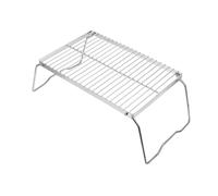ibasenice Stainless Steel Outdoor Grill Mesh Rack Portable Folding Barbecue Cooking Roasting Rack Rectangular Bbq Grilling Basket for Camping and Picnic Multi Purpose Small