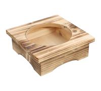 ibasenice Stone Pot Holder Wooden Rack for Casseroles and Korean Bibimbap Bowls 12Cm Inner Diameter Heat Resistant Stand for Home Kitchen and Table Protection