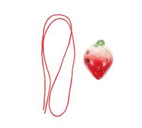 ibasenice Strawberry 6-hole Ocarina for Children, Beginner Wind Instrument Music Toy, Creative Practice Ocarina Gift for Boys and Girls, Half-red Fruit Shaped Ceramic Flute