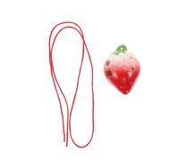 ibasenice Strawberry Modeling 6-hole Porcelain Ocarina with Smooth Surface, Practical Beginner Wind Instrument for Children, Adorable Creative Fruit Shaped Musical Instrument