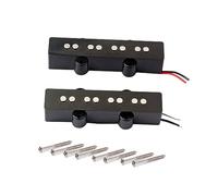 ibasenice String Bass Pickups Set Open Style Electric Bass Guitar Replacement Easy to Install Screws and Springs Output for Authentic Tone and Rich Black