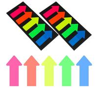 ibasenice Student Reading Accessories Classified Index Stickers 10 Sets Arrow Shaped Re-stickable Plastic Bookmarks