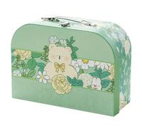 ibasenice Suitcase Storage Box Gift Box Light Green Paper Portable Lightweight Reusable, for Chocolates and Nuts for Party and Study Use