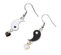 ibasenice Tai Chi Dangle Earrings Black White for Women Skin-friendly Fashion Jewelry Lightweight Comfortable Accessory for Daily Wear and Various Outfits