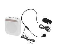 ibasenice Teacher Amplifier Speech Amplifier Small Speaker White Metal Lightweight with Rechargeable Lithium Battery for Tour Guide and Classroom Use
