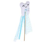 ibasenice Teeth Fairy Wand with Ribbon Portable Angel Wand for Cosplay Unique Teeth-shaped Fairy Stick Lightweight Party Prop for Weddings Birthdays and Costume Dress-up