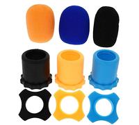 ibasenice Thickened Microphone Sponge Covers 3pcs Wireless Mic Protective Foam Covers Anti-slip Shockproof Microphone Protectors for Live Broadcast and Recording