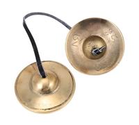 ibasenice Tibetan Buddhism Brass Cymbal Bell Small Meditation Cymbal Bell for Yoga Practice Handcrafted Religious Percussion Instrument Chimes Sound