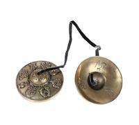 ibasenice Tibetan Cymbal Bell Handmade Pure Copper Meditation Yoga Bell Religious Style Percussion Instrument Chime