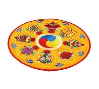 ibasenice Tibetan Singing Bowl Cushion Yellow 5.1 Inch Pad Simple Practical Design and Traditional Embroidery for Buddhist Meditation