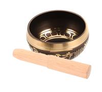 ibasenice Tibetan Singing Bowl Set Handcrafted Beautiful Design Copper with Wooden Mallet Enhancing Spiritual Practice and Decorative Aesthetic Design for Yoga and Home