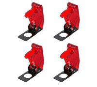 ibasenice Toggle Switch Safety Covers Anti-missing and Accidental Collision Protection Red 4pcs Plastic and Iron Material Waterproof and Dustproof Toggle Cover for Vehicles and Hospitals