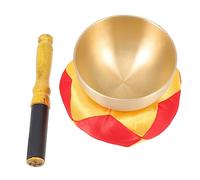 ibasenice Traditional Buddhist Singing Bowl Meditation Bowl Cushion for Mindfulness Handmade Wood Rod