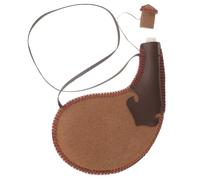 ibasenice Traditional Leather Water Bag Bota Portable Ancient Style Water Holder for Hiking and Camping Wear-resistant Natural Color for Wine and Liquids Storage Random Color