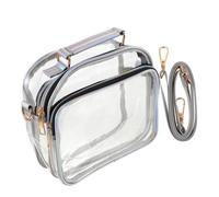 ibasenice Transparent PVC Crossbody Bag Clear Purse Stadium Approved Lightweight Shoulder Messenger for Women Concert Sports Events with Large Capacity and Stylish Design