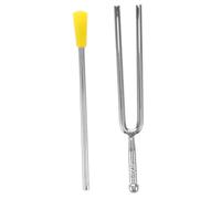 ibasenice Tuning Fork 440HZ Standard Pitch Metal Tuning Fork Striker for Piano Guitar Violin Music Education Portable Set