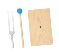 ibasenice Tuning Fork Wooden Box of Tuning Fork for Experiment Musical Instrument Includes Sound Therapy for Education