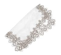 ibasenice Tv Dust Cover Silver Lace Material European Style Lace with Complete Coverage and Comprehensive Dust Protection for Wall Mounted Lcd and Curved Screens for Home and Living Room