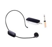 ibasenice Uhf Wireless Microphone Headset System 2-in-1 Portable Voice Amplifier Receiver 2 Microphone Protection Covers 3.5mm to 6.35mm Adapter Usb Cable for Public Speaking and Teaching