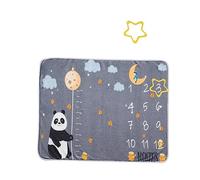 ibasenice Unique Newborn Photography Milestone Blanket Flannel Photo Prop 75x100cm 2pcs Set