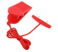 ibasenice Universal Treadmill Emergency Stop Switch Dual Insert Safety Key | Red Metal Sheet Clamp Design, Replacement for Lost Key, Wide Compatibility for Running Machines