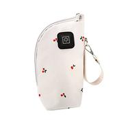 ibasenice USB Charging Bottle Warmer Pouch for Feeding Bottles with Pu Material and Handy Strap Thermal Insulation Bag Suitable for Car Trips 10w Power Style