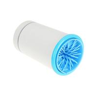 ibasenice USB Rechargeable Electric Pet Foot Massager with Soft Silicone Rotating Claws for Gentle Cleaning and Massage Blue and White Paw Washer for Dogs and Cats