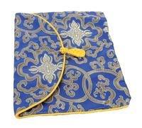 ibasenice Vintage Ethnic Style Brocade Embroidery Books Pouch Buddhist Scriptures Storage Bag Zen Style Music Book Purse for Travel and Daily Use