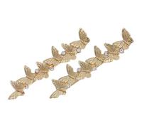 ibasenice Vintage Golden Butterfly Duckbill Hair Clips Stylish and Charming 2pcs Alloy Material for Women Suitable for Thick and Curly Hair