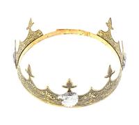 ibasenice Vintage Golden Prince King Crown with Comfortable and Secure Fit Alloy Material for Weddings Proms Festivals Cosplay and Birthday Dress up Accessories for Men and Women