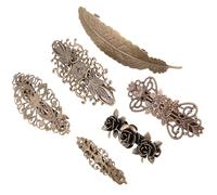 ibasenice Vintage Hair Pin and Hair Clip 6Pcs Copper European Style Featuring Rose Vine Patterns for Casual and Formal Women and