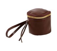 ibasenice Vintage PU Mini Cosmetic Storage Bag with Zipper Multifunctional Change Wallet for Jewelry Lipstick Organizer Purse Oil Wax Leather Travel Coin Holder for Small Essentials