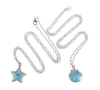 ibasenice Vintage Shell Couple Necklaces with Pendant Ocean-inspired Summer Jewelry for Women Bohemian Beach Accessory Highlighting Romantic Bonds and Nautical Style