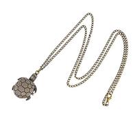 ibasenice Vintage Tortoise Pocket Watch with Chain, Zinc Alloy Mechanical Timepiece, Easy to Read and Decorative, Retro Style Accessory for Men and Women