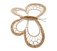 ibasenice Vintage Versatile Brown in Butterfly Sculpture Iron Art Wall Vine Material, Boho Style 3d Wicker Butterfly Decoration Natural Rattan Wall Hanging and for Bedroom and Nursery