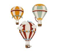 ibasenice Wall Decorations Wall Embellishments Wooden 3pcs Hot Air Balloon Lasting Boho and Modern Style for Nurseries and Hallways for New Parents and Families