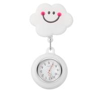 ibasenice Watch - Fob Watch Clip on Lapel Cartoon Cloud Brooch Quartz Medical Chest Pocket Clasp ES Badge Hanging Pendant for Doctor Clinic Staff
