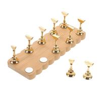 ibasenice Wearable Nail Holder Stand for Beginners with Stable Base, Wood and Alloy Material, Minimalist Stylish Design Suitable for Salon and Training Practice