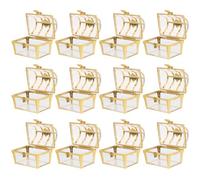 ibasenice Wedding Candy Boxes Mini Treasure Chest 12Pcs Plastic Party Favour Containers for Christmas Halloween Events Golden