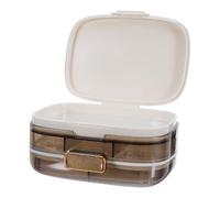 ibasenice Weekly Pill Organizer Portable Double-Layer 7-Day Airtight Medicine Storage Box White Travel Size Pill Dispenser Daily Vitamin Case