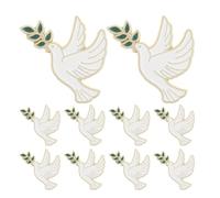ibasenice White Peace Brooch Pins Versatile Accessory 10pcs for Women, Zinc Alloy Metal Bird Badge with Meticulous Craftsmanship for Casual and Formal Occasions