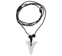 ibasenice White Resin Shark Tooth Necklace Unisex Charm Pendant Lightweight Neck Decoration for Women and Men Beach Party Wedding Accessory Symbolizing Courage and Strength