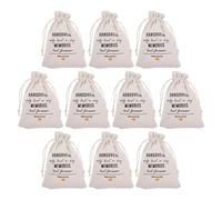 ibasenice White Small Drawstring Pouches 10Pcs 13X18Cm Fabric Bags for Hangover Kit and Bridal Shower Party Favour Holders