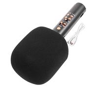 ibasenice Wireless Handheld Singing Microphone Q11 with Bass Speaker, Portable Cordless Mic Speaker for Ktv and Singing Supplies, Black Plastic Wireless Mic for Home and Party Use